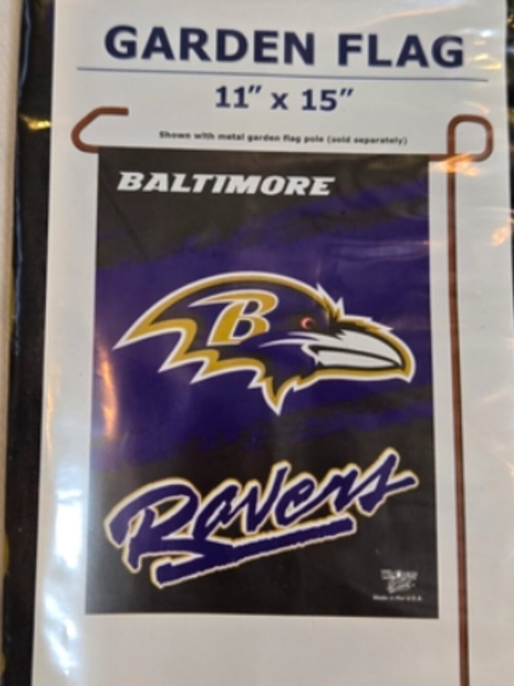 NFL Baltimore Ravens Wincraft Garden Flag Indoor Outdoor 11" x 15" Sports Home